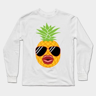 Pineapple with lip filler Botox Funny Pineapple Long Sleeve T-Shirt